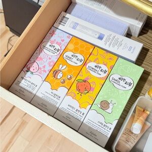 Korean Skincare Cleansing Foam Collection - Pink, Yellow, Orange, Green